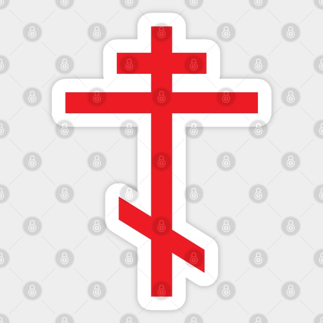 Orthodox cross (red) Sticker by PabloDeChenez